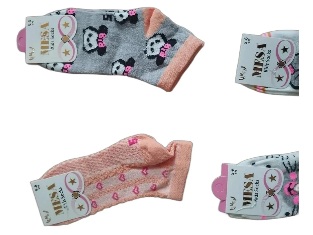 5-6 Yaş Kız Çocuk Mevsimlik Patik Çorap 12'li Paket