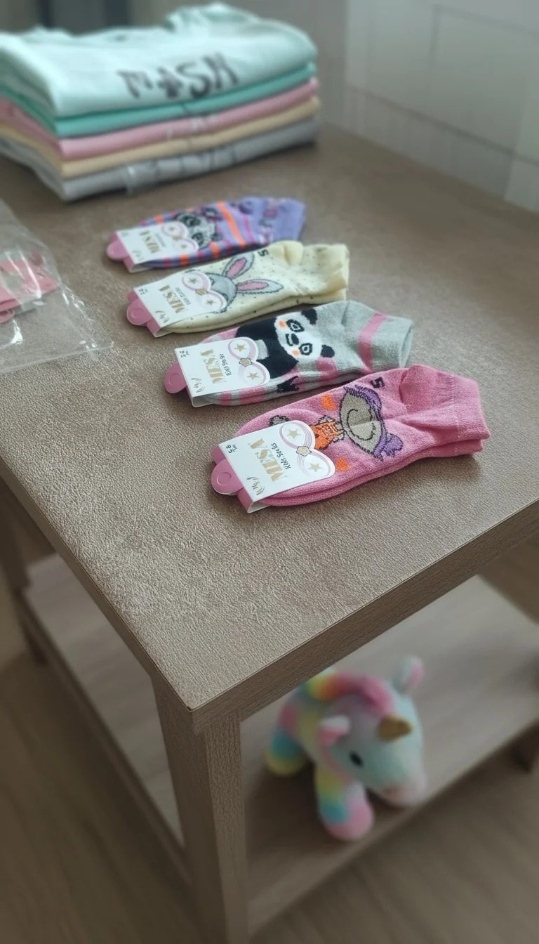 5-6 Yaş Kız Çocuk Mevsimlik Patik Çorap 12'li Paket