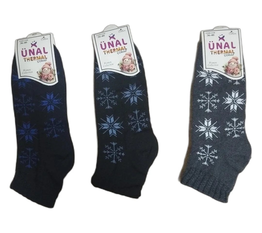 Bayan Kışlık Havlu Patik Çorap 12'Li Paket