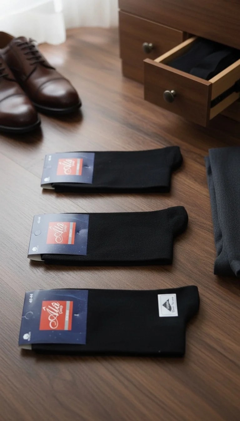 12'Li Erkek Mevsimlik Siyah Renkli Uzun Çorap 