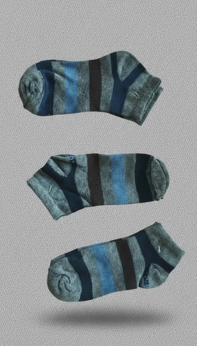 7-8 Yaş Erkek Çocuk Mevsimlik Patik Çorap 12'li Paket