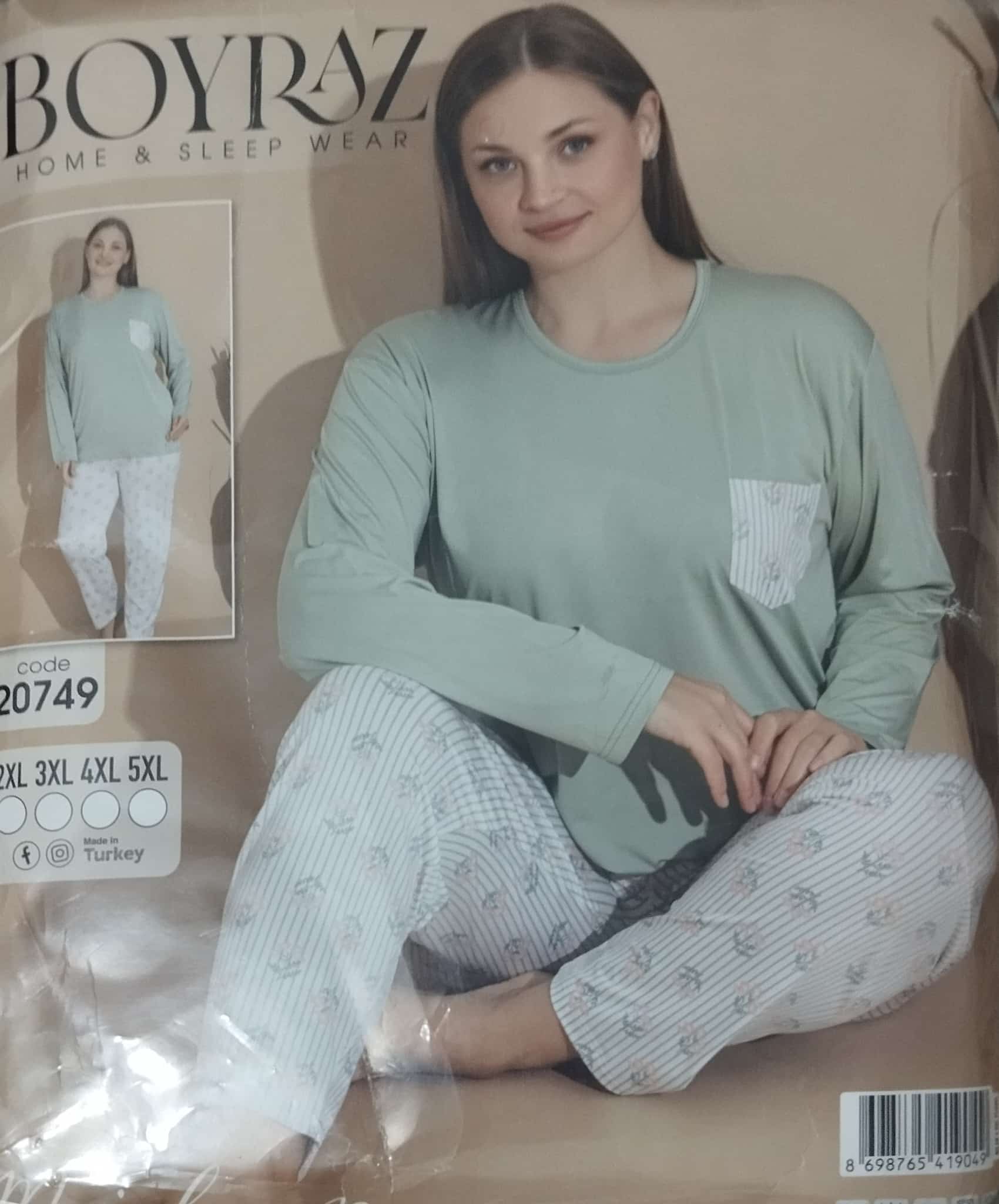 4XL Battal Beden Milan Kumaş Pijama Takımı