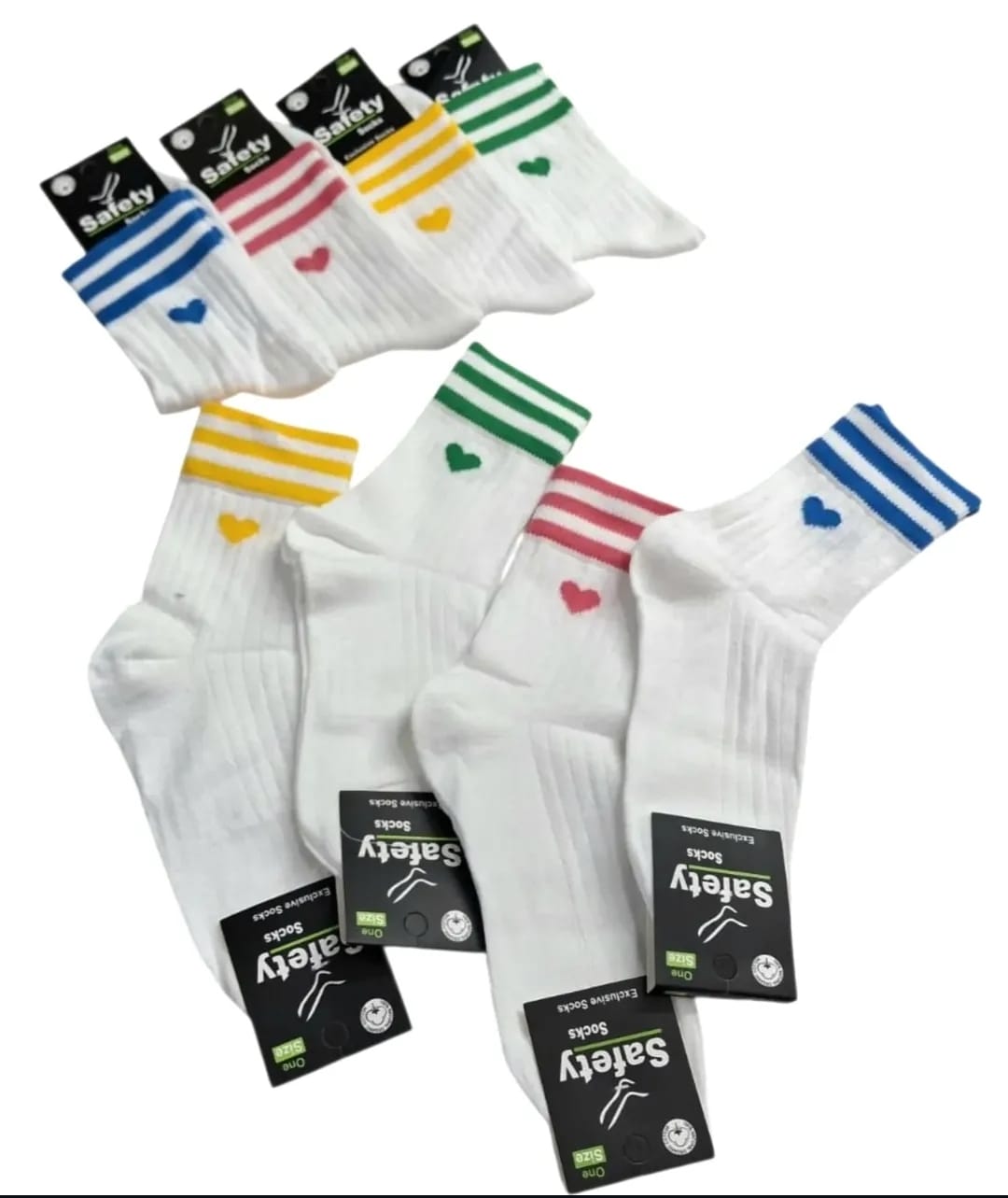 Unisex Kalpli Beyaz Kolej Çorap 12'li Paket