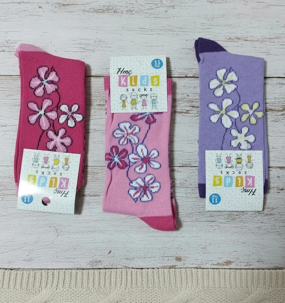 11-12 Yaş Kız Çocuk Mevsimlik Uzun Çorap 12'li Paket