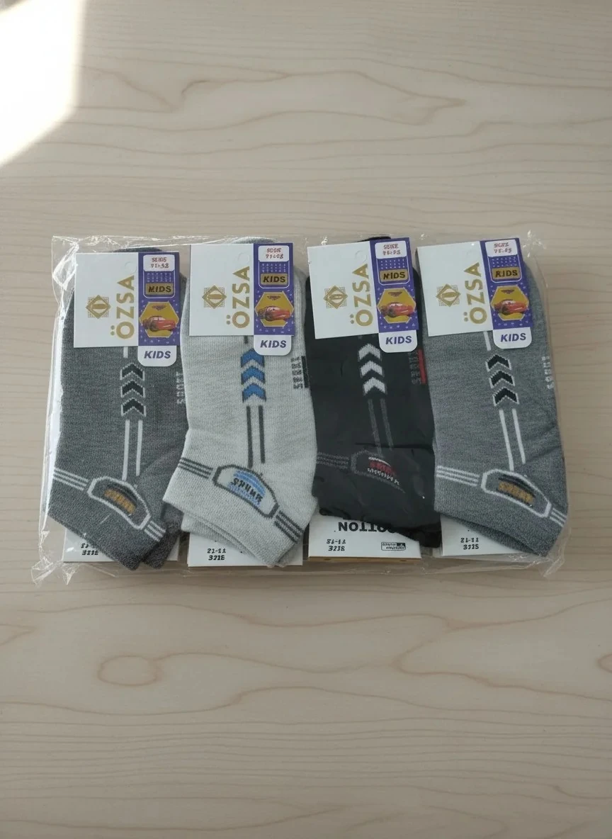 11-12 Yaş Erkek Çocuk Mevsimlik Patik Çorap 12'li Paket