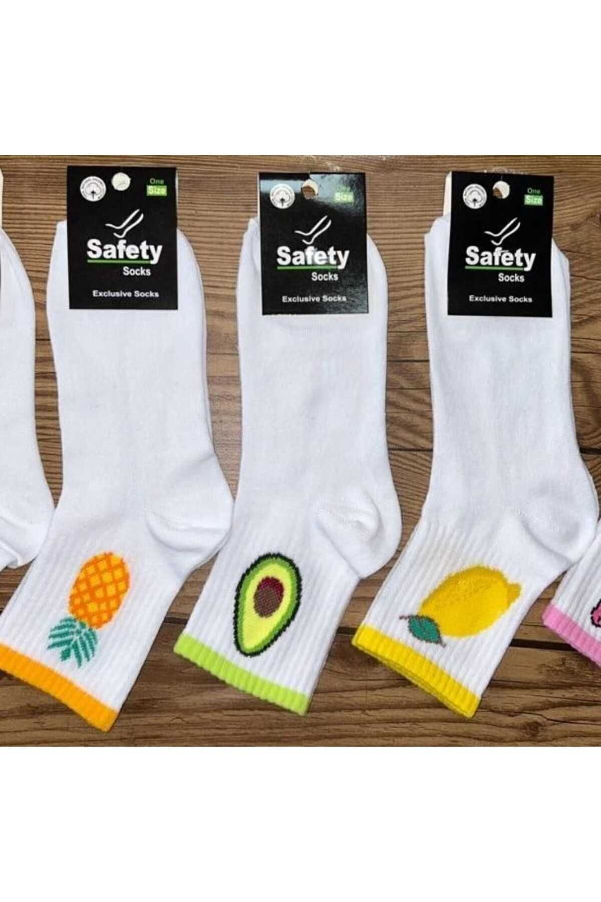 Socks Meyveli Desenli 4'lü Kolej Çorap