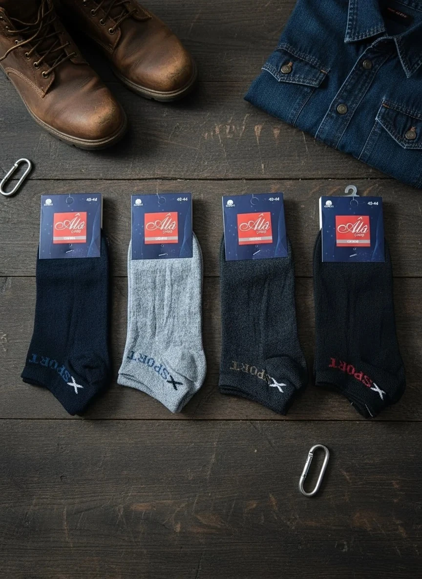 Erkek Karışık Renkli Patik Çorap 12'Li Paket