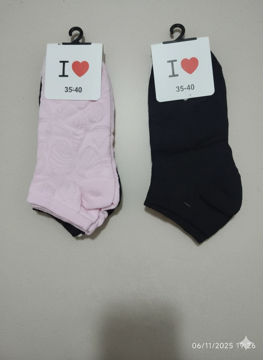 Pamuklu Desenli Karışık Renkli Patik Çorap 12'Li Paket