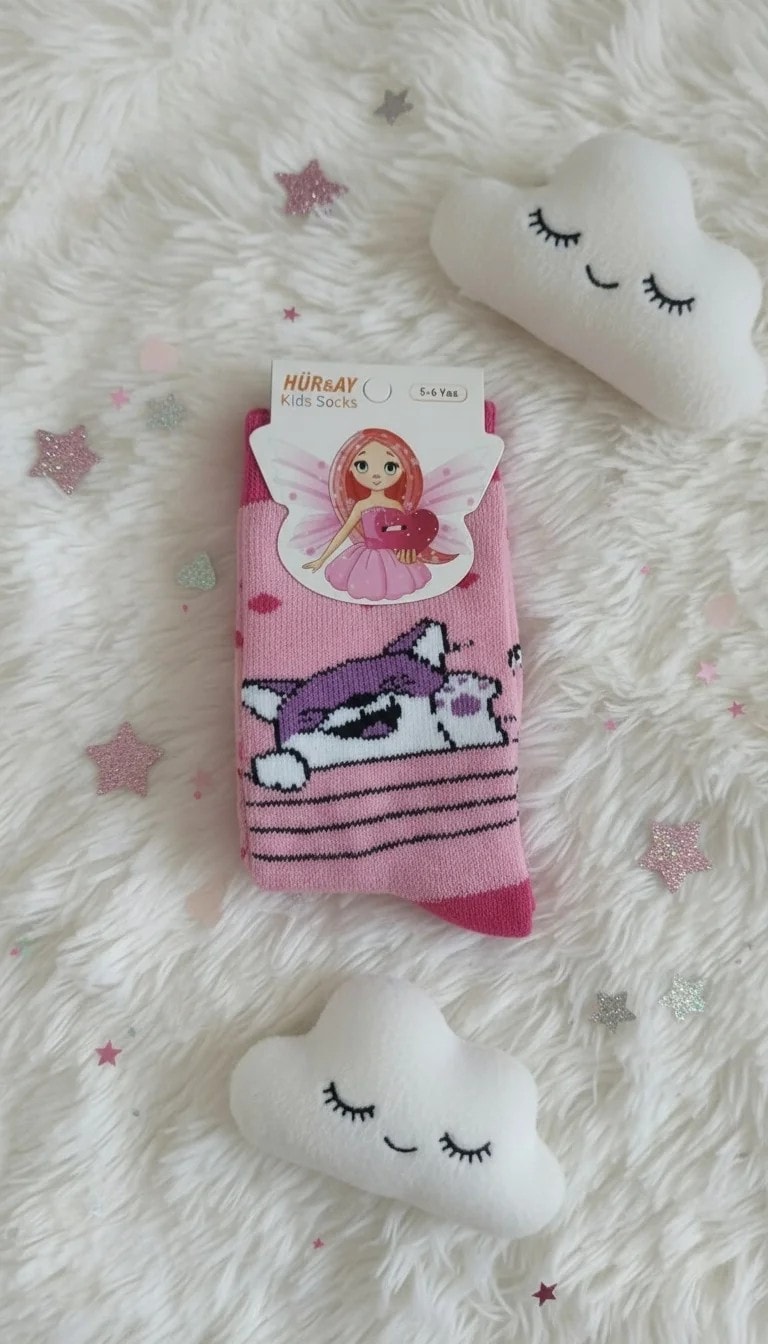 5-6 Yaş Kız Çocuk Kışlık Uzun Havlu Çorap 12'Li Paket