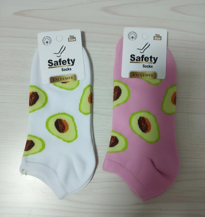 Pamuklu Avakado Desenli Karışık Renkli Patik Çorap 12'Li Paket
