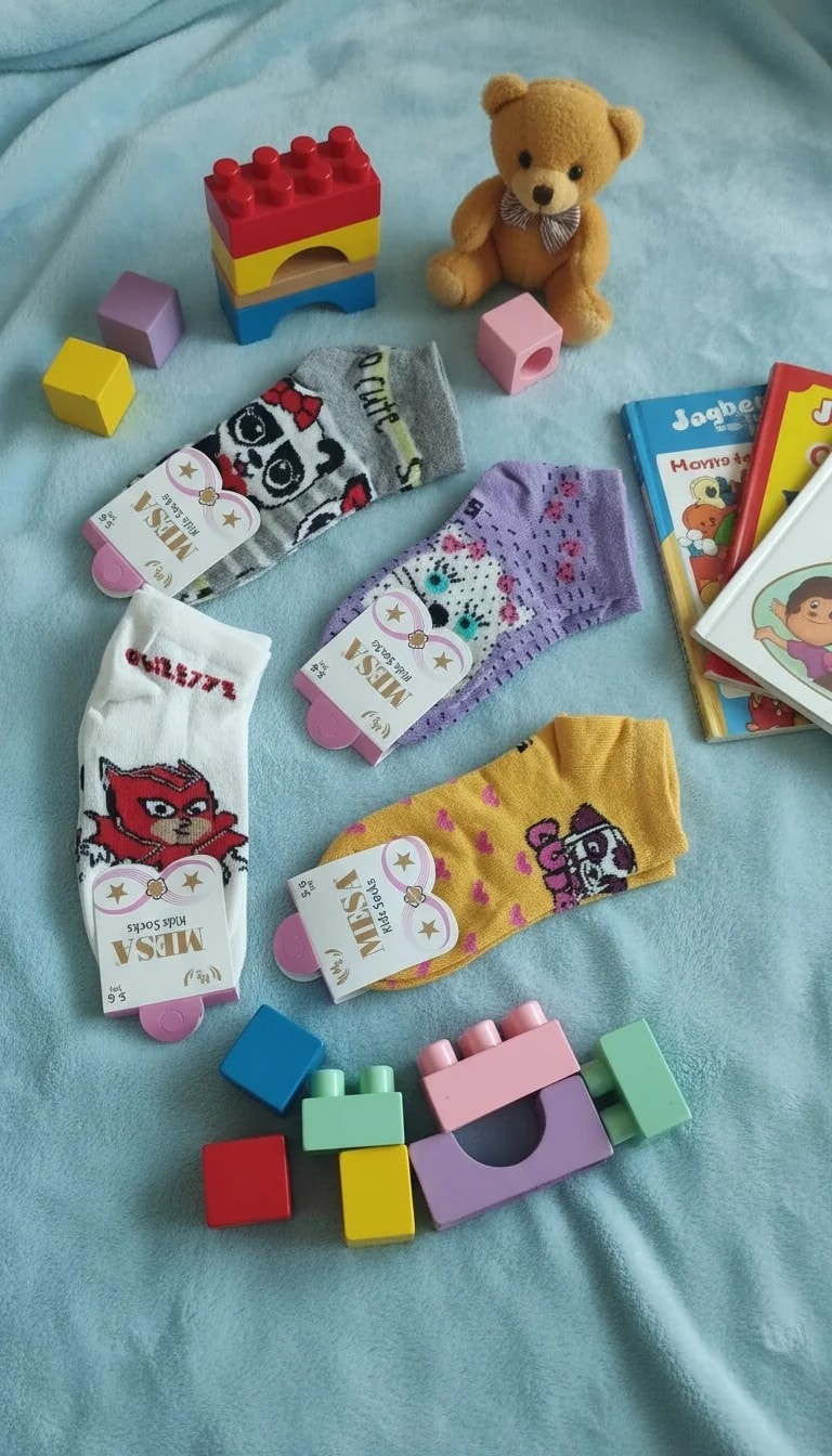 5-6 Yaş Kız Çocuk Mevsimlik Patik Çorap 12'li Paket
