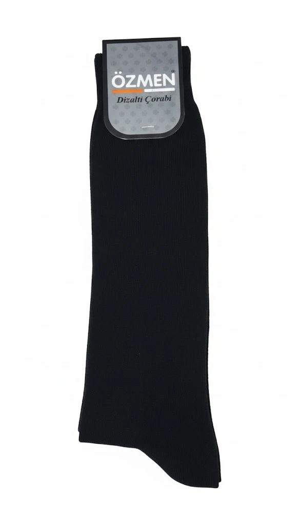 Diz Üstü Anne Çorabı Mevsimlik Düz Siyah Renk 12'Li Paket