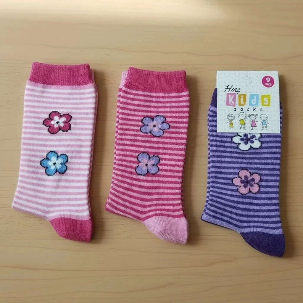 9-10 Yaş Kız Çocuk Mevsimlik Uzun Çorap 12'li Paket