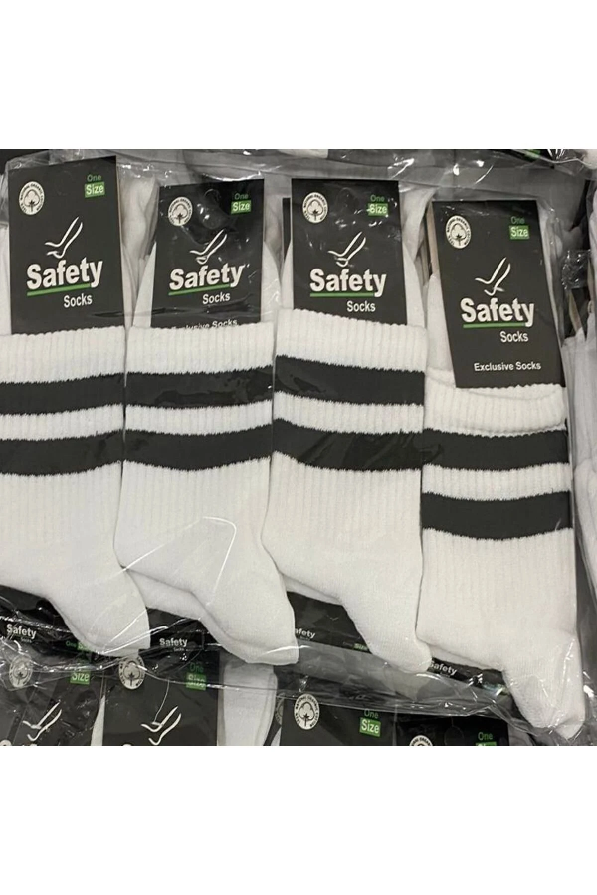 Socks Beyaz-siyah Çizgili Kolej Çorap 4lü Paket