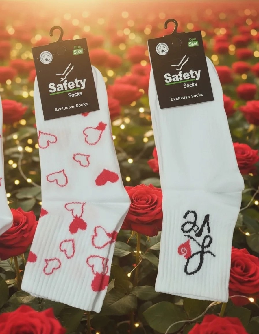 I Love You Kalp Aşk Tedy Bear Desenli  Kolej Çorap 12'Li Paket