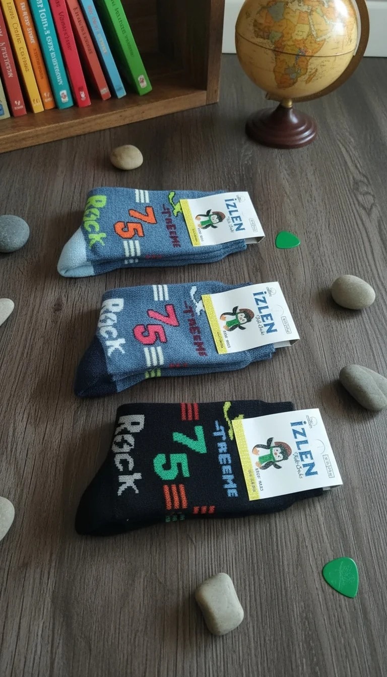 5-6 Yaş Erkek Çocuk Kışlık Uzun Havlu Çorap 12'Li Paket