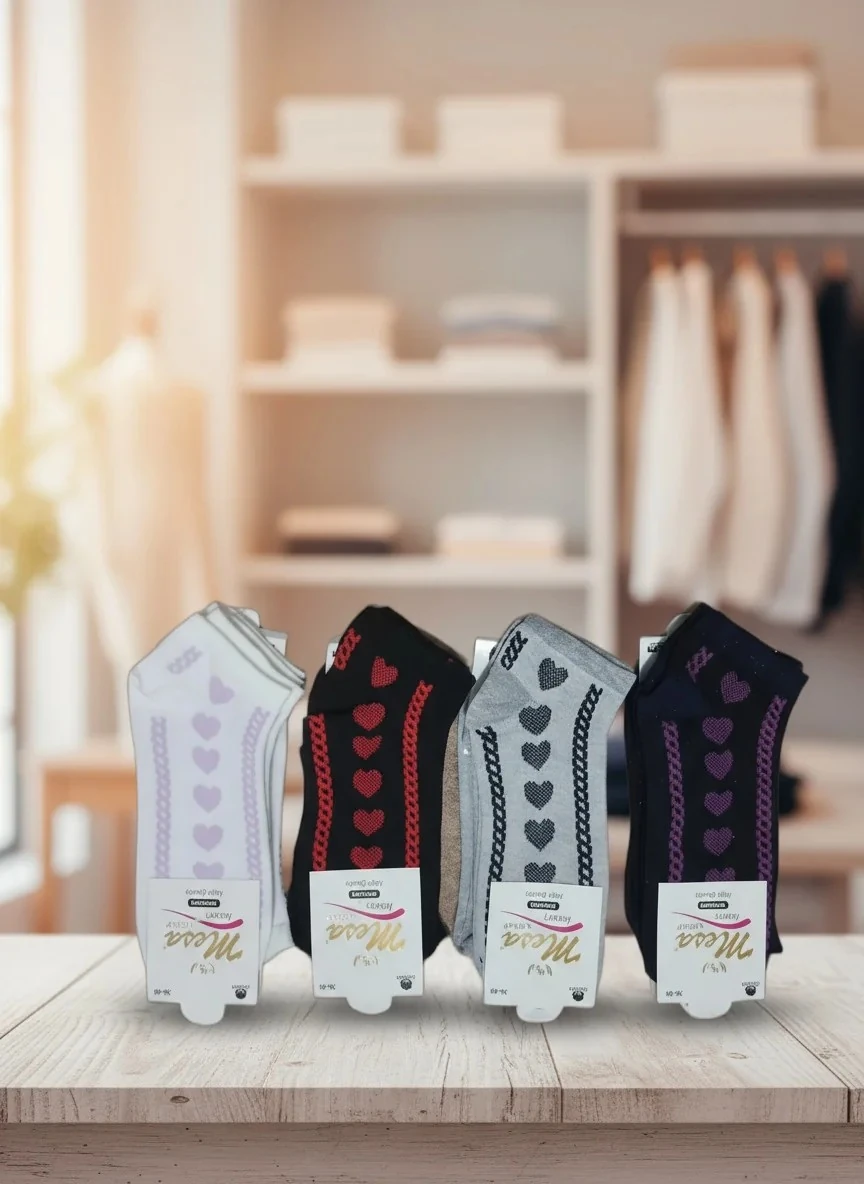 Bayan Penye Mevsimlik Patik Çorap 12'li Paket