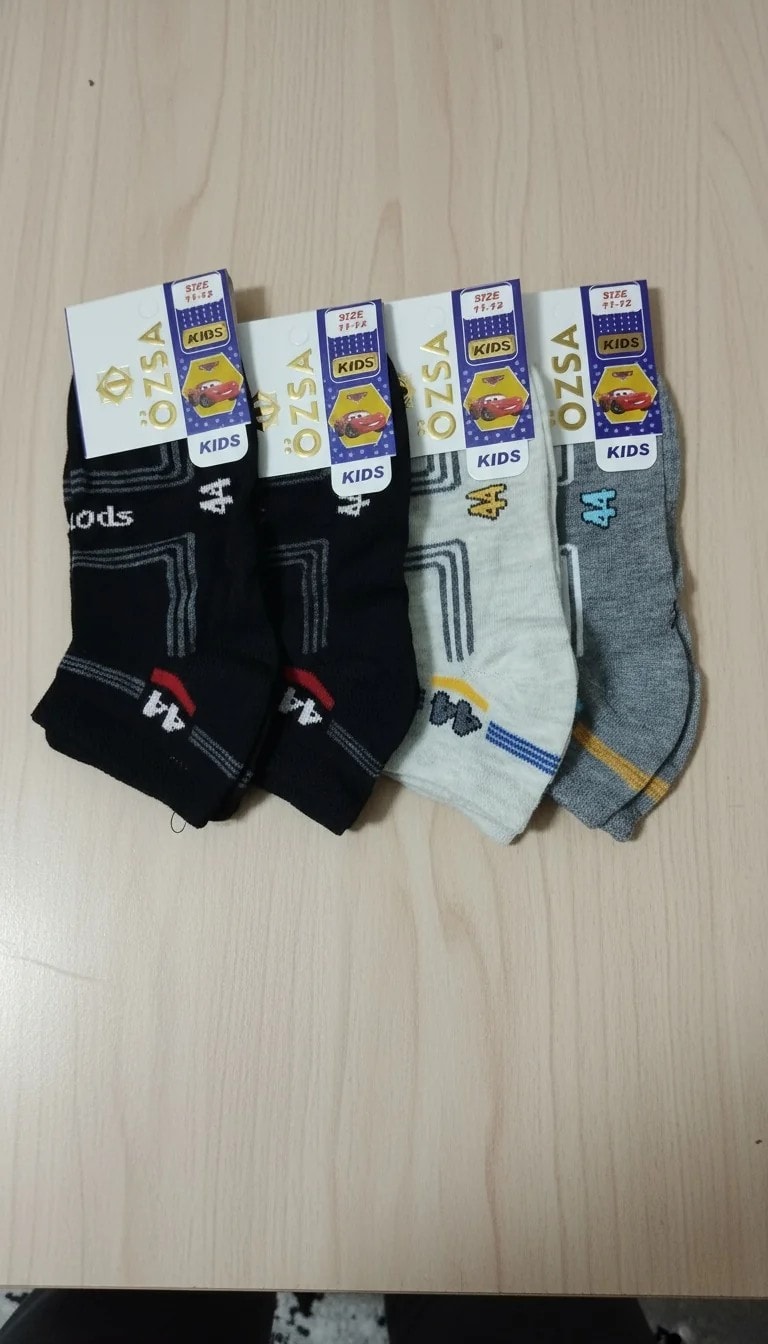 12 Çift Erkek Çocuk Mevsimlik Patik Çorap