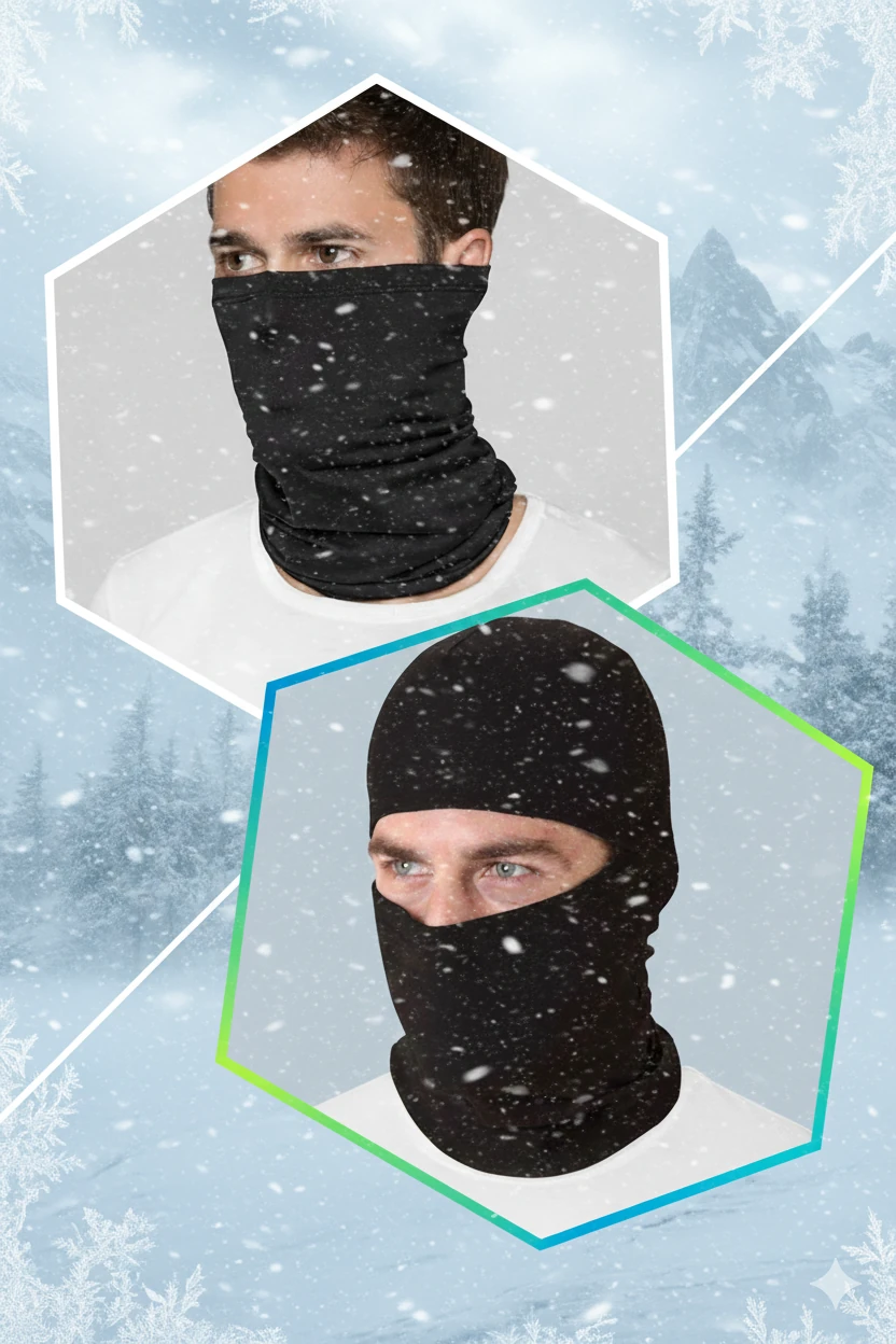 Siyah Termal Kar Maskesi ve Termal Boyunluk 1+1 Set 