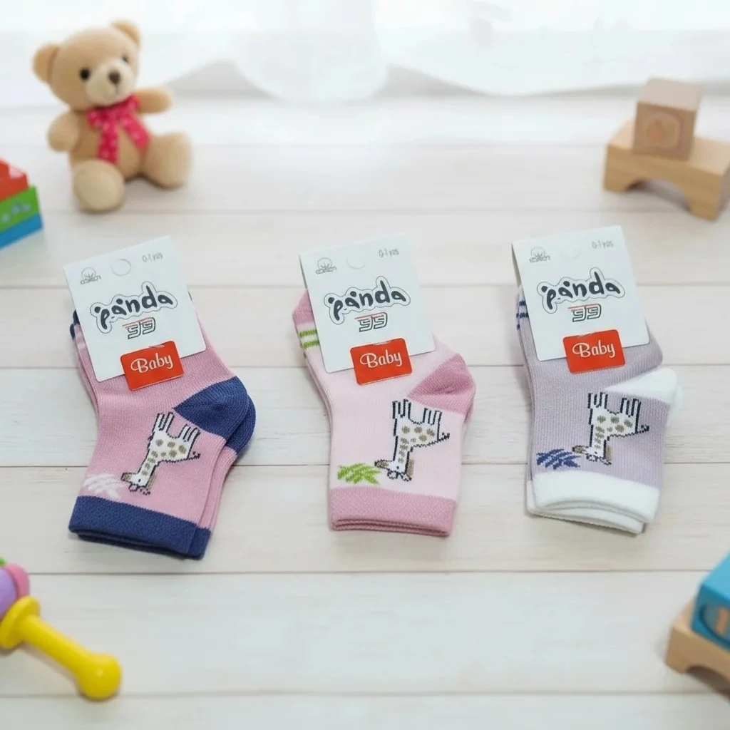0-1 Yaş Kız Bebek Çorap 12'Li Paket