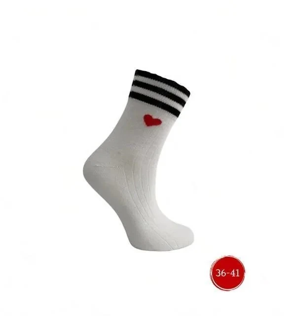 Unisex Kalpli Siyah-Beyaz Kolej Çorap 12'li Paket