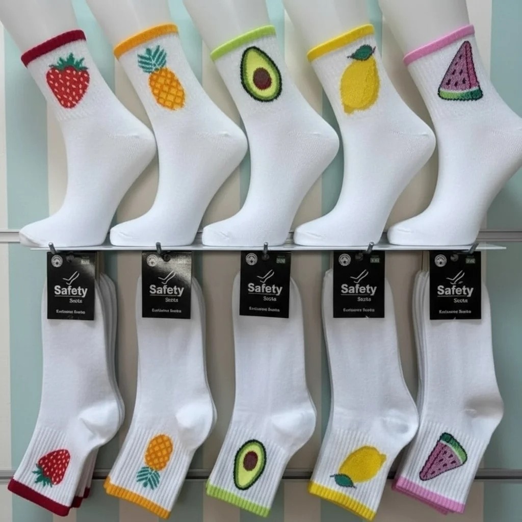 Socks Meyveli Desenli  Kolej Çorap 12'Li Paket