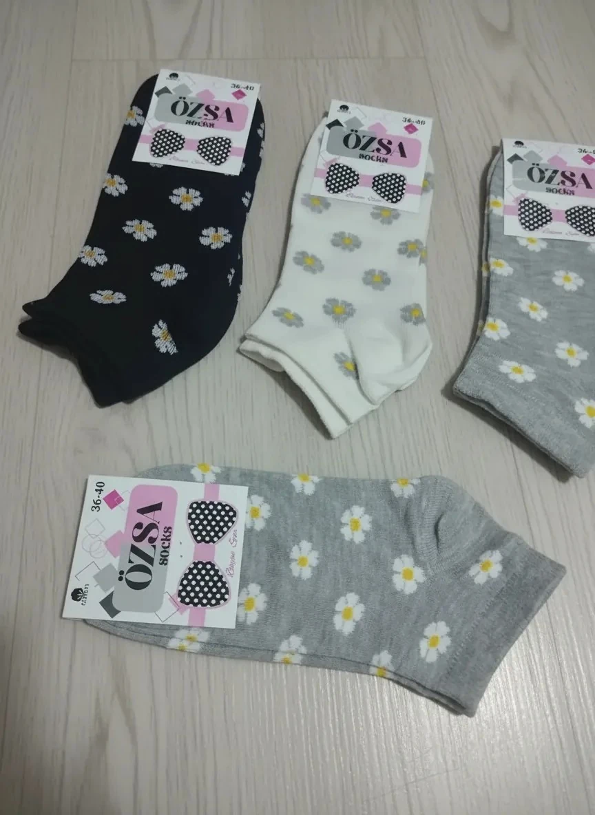 Bayan Karışık Penye Mevsimlik Patik Çorap 12'li Paket