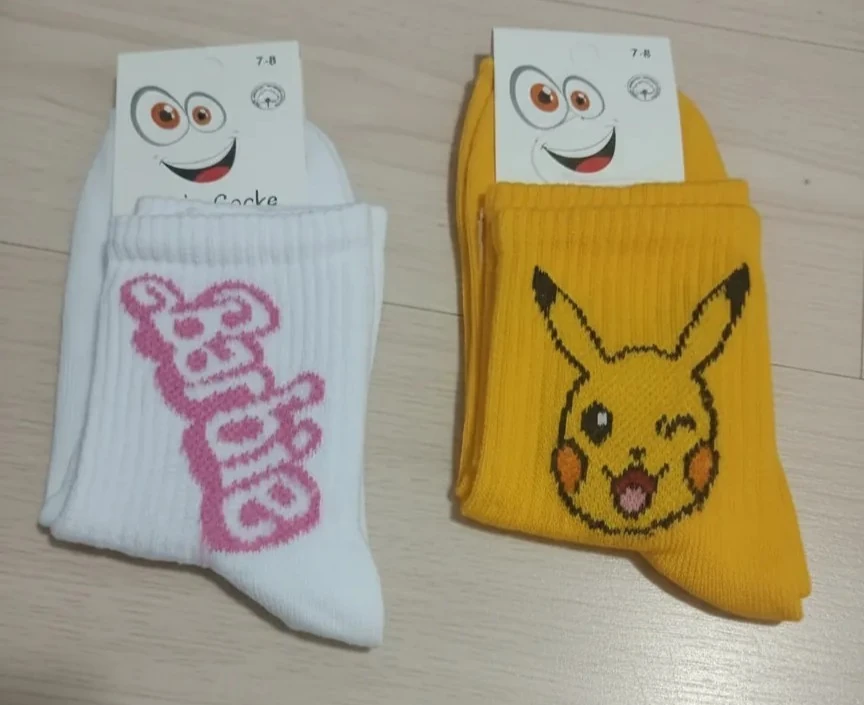 7-8 Yaş Kız Çocuk Karakter Desenli Kolej Çorap 12'Li Paket