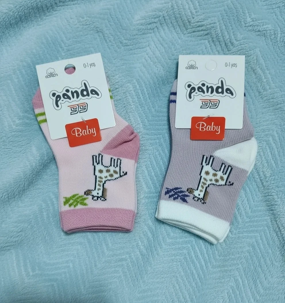 0-1 Yaş Kız Bebek Çorap 12'Li Paket