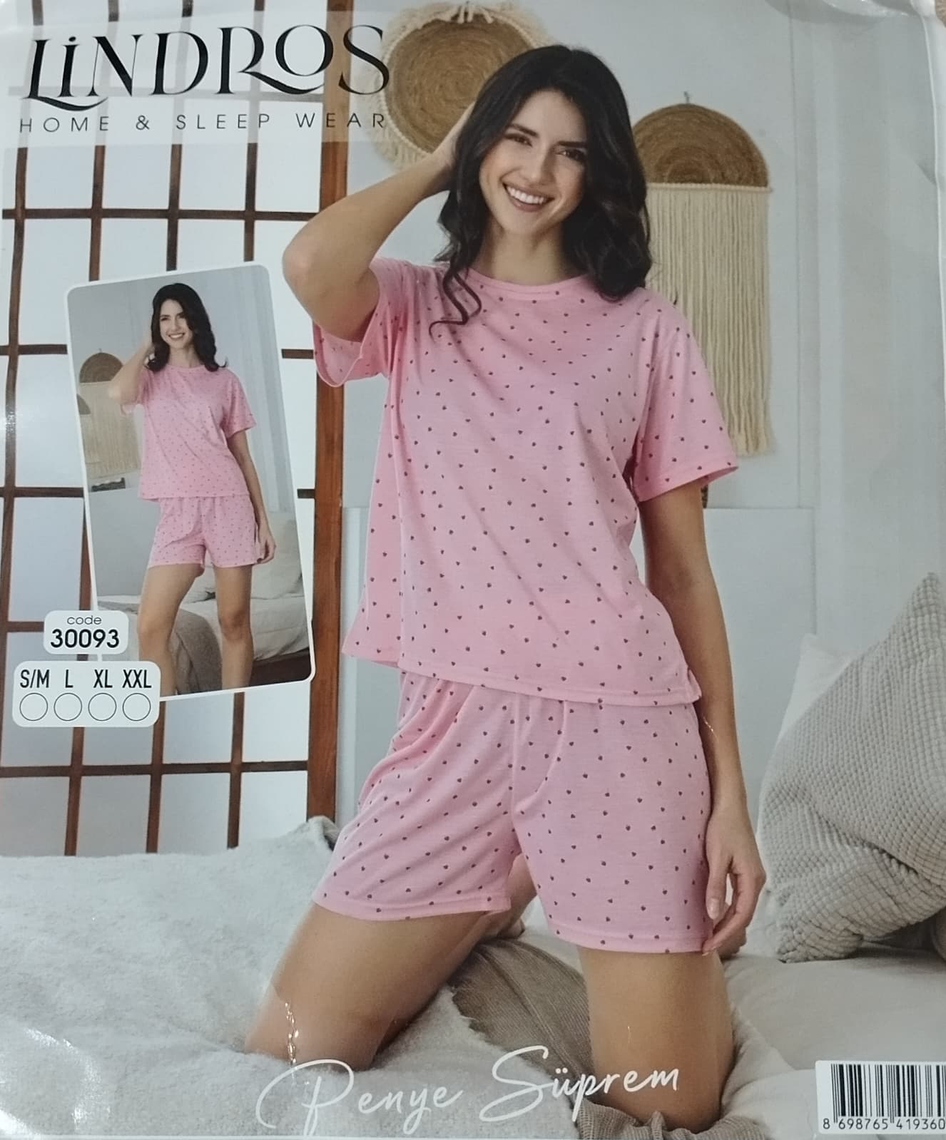 XL Beden Şortlu Süprem Penye Kumaş Pijama Takımı