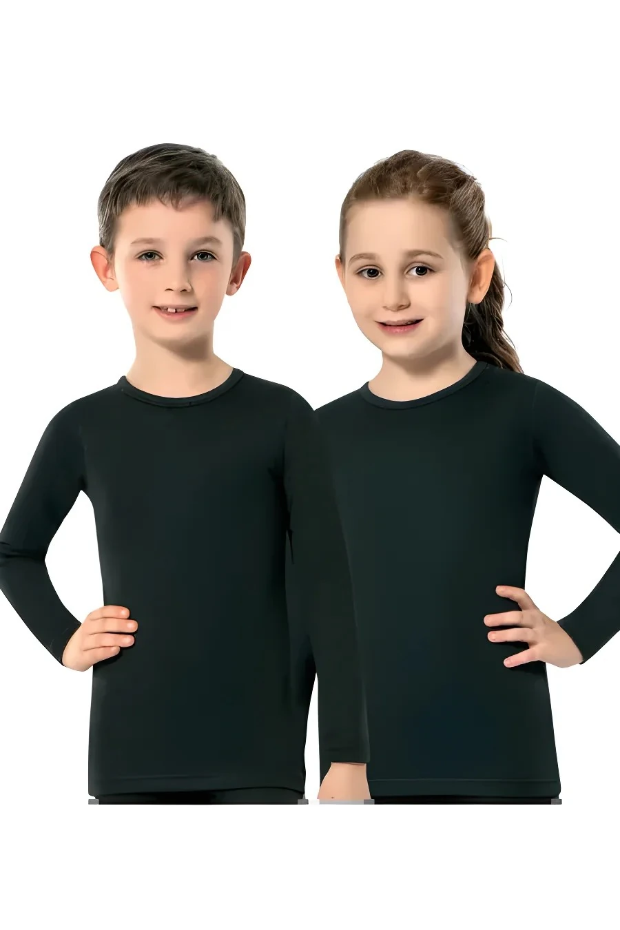 Unisex Çocuk Siyah Termal Body