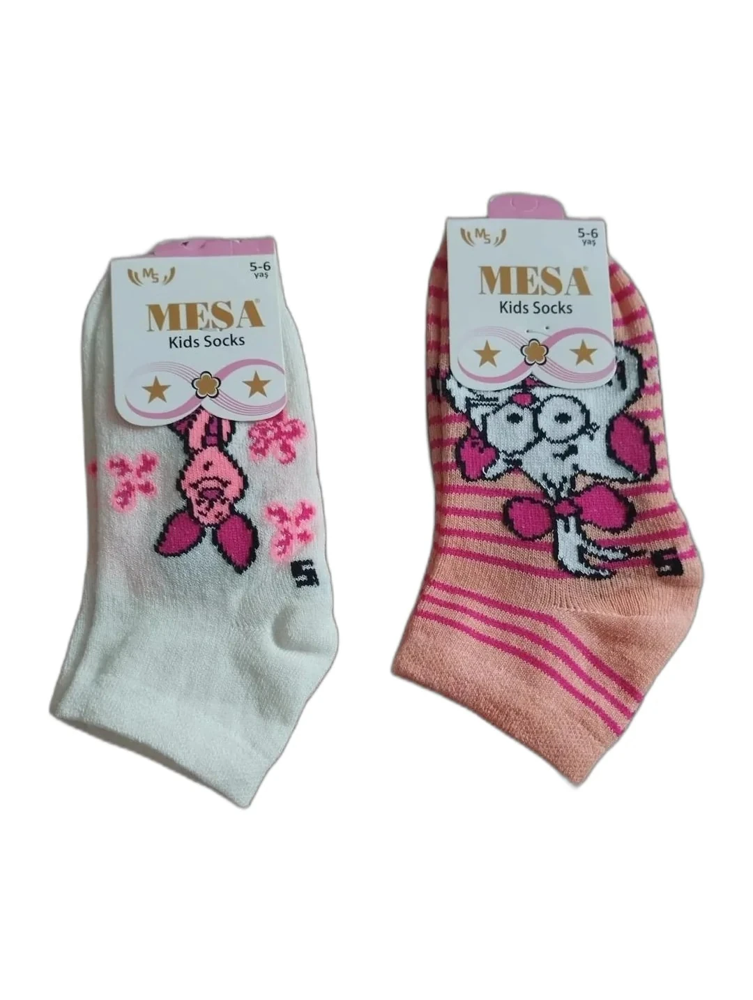 5-6 Yaş Kız Çocuk Mevsimlik Patik Çorap 12'li Paket