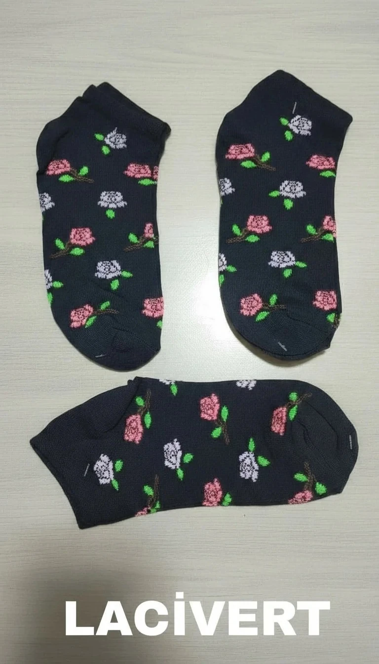 12 Çift Kılçıklı Bayan Patik Çorap