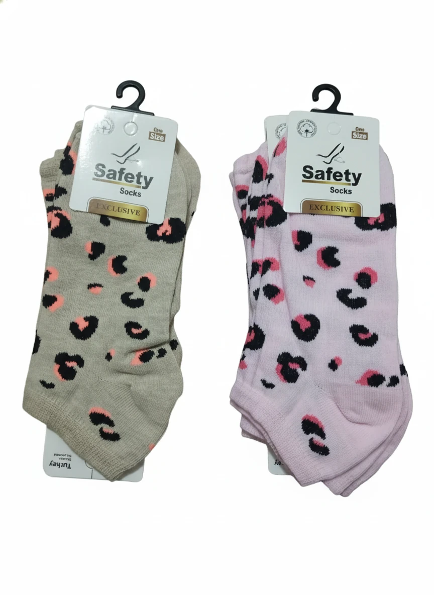 Pamuklu Desenli Karışık Renkli Patik Çorap 12'Li Paket