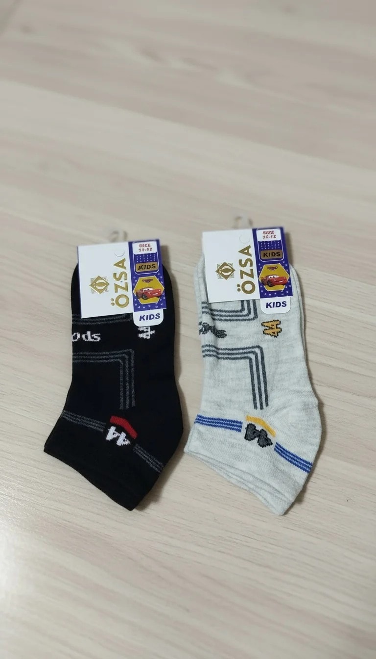 12 Çift Erkek Çocuk Mevsimlik Patik Çorap