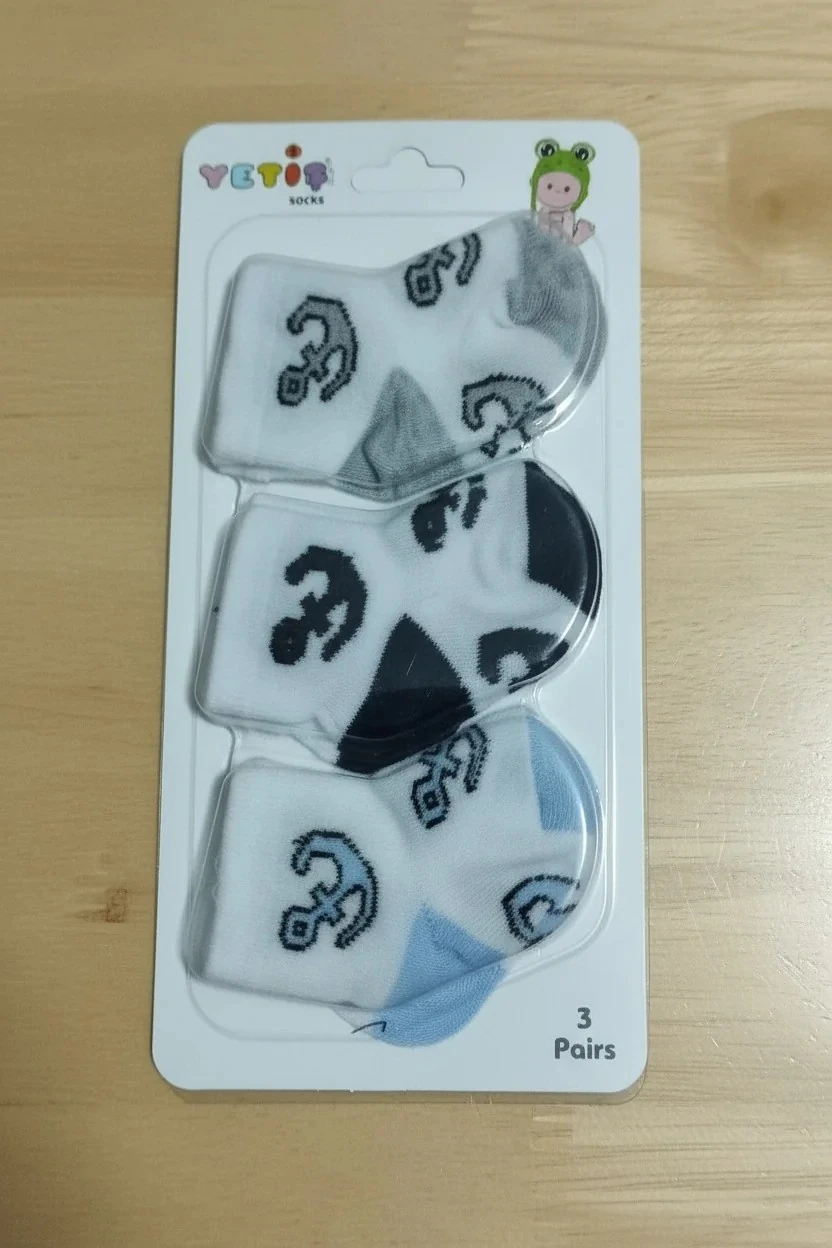 0-6 Ay Bebek Çorap 3'Lü Paket