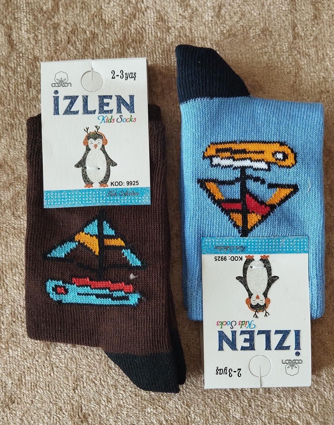 2-3 Yaş Erkek Çocuk Mevsimlik Uzun Çorap 12'Li Paket