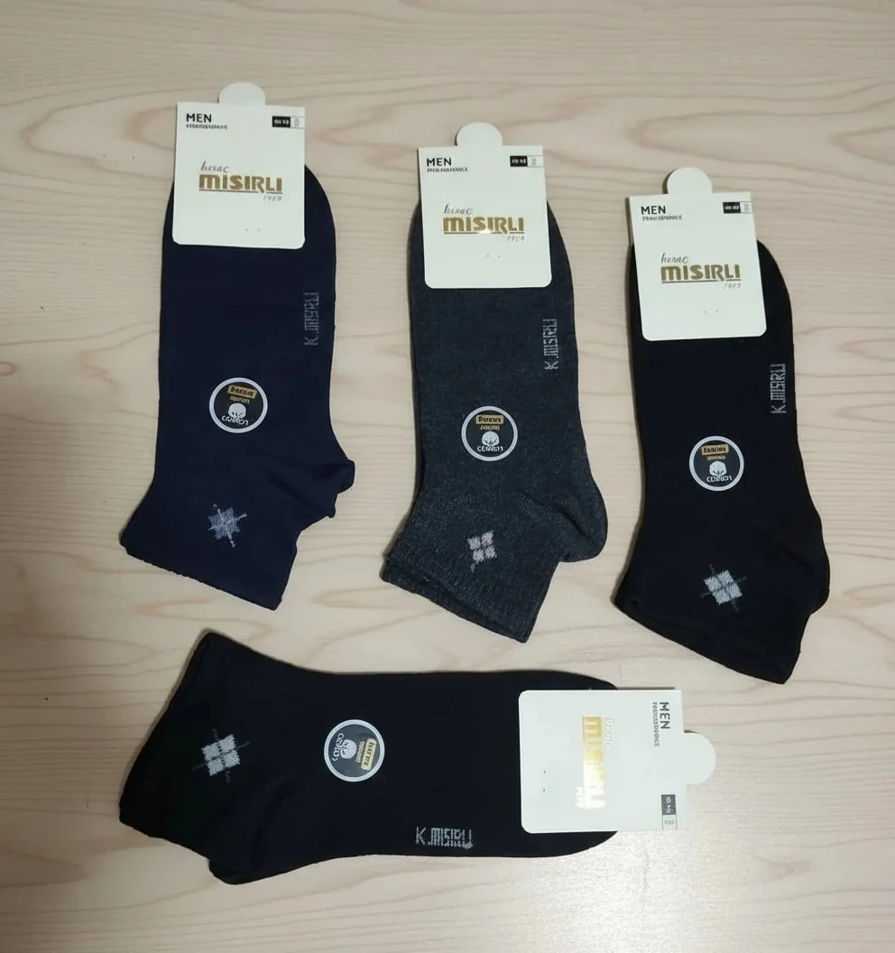 Erkek Pamuklu Uzun Konç Patik Çorap Karışık Renkler 12'Li Paket