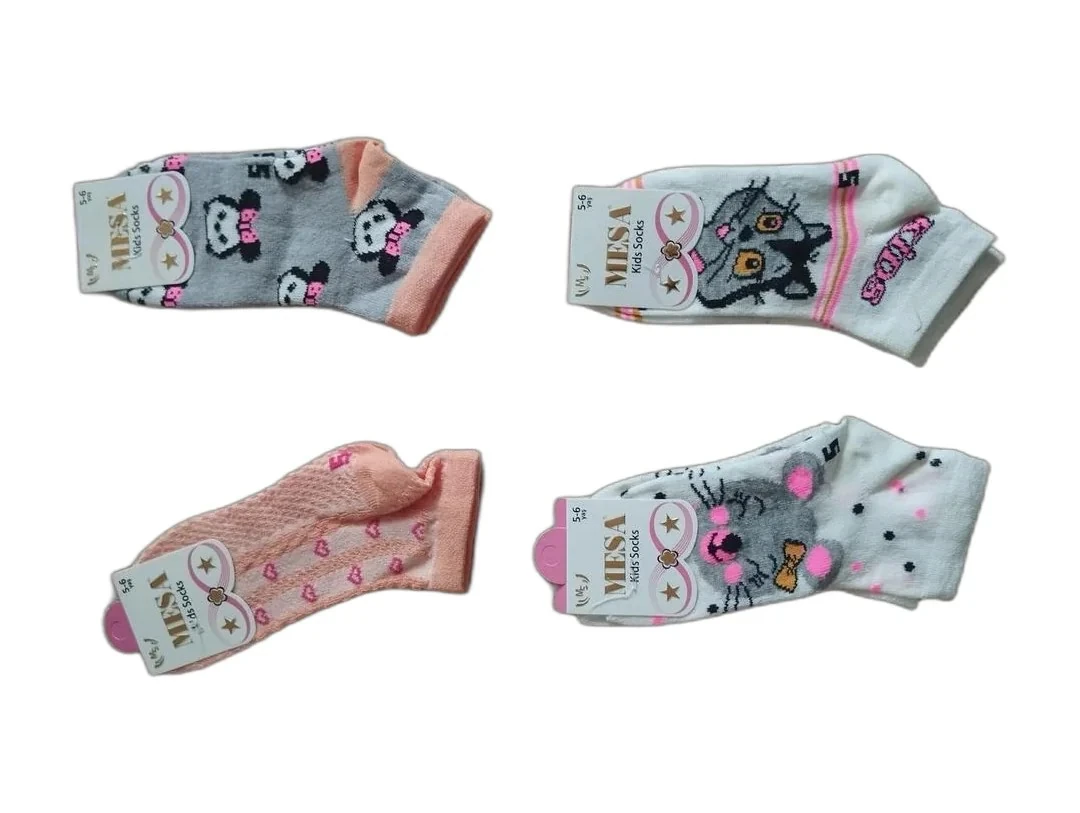 5-6 Yaş Kız Çocuk Mevsimlik Patik Çorap 12'li Paket