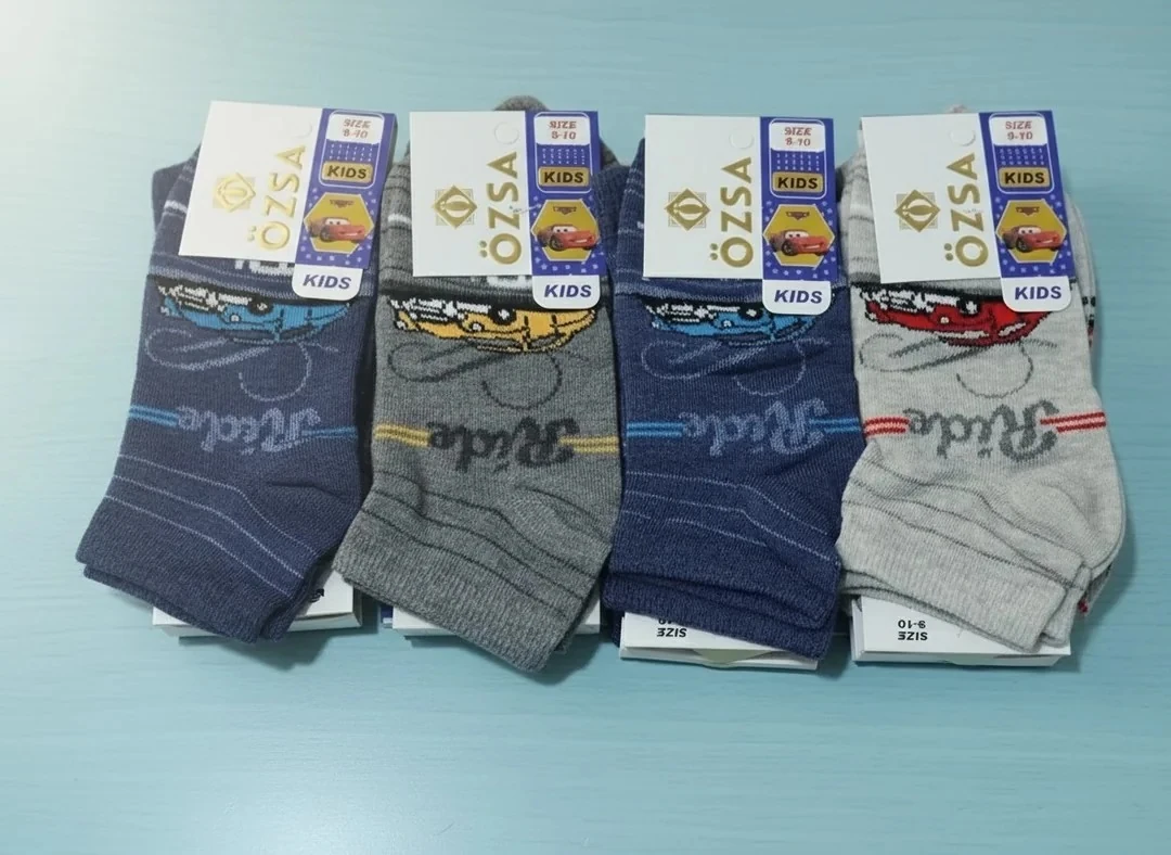 12 Çift 9-10 Yaş Erkek Çocuk Patik Çorap