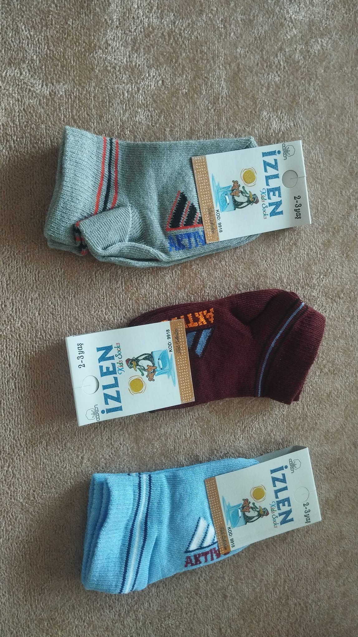 2-3 Yaş Erkek Çocuk Mevsimlik Patik Çorap 12'li Paket