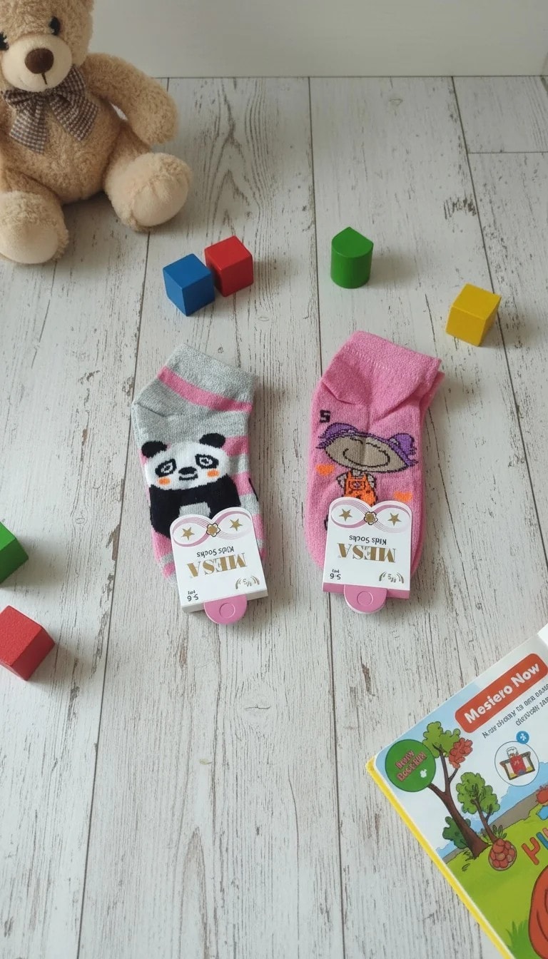 5-6 Yaş Kız Çocuk Mevsimlik Patik Çorap 12'li Paket