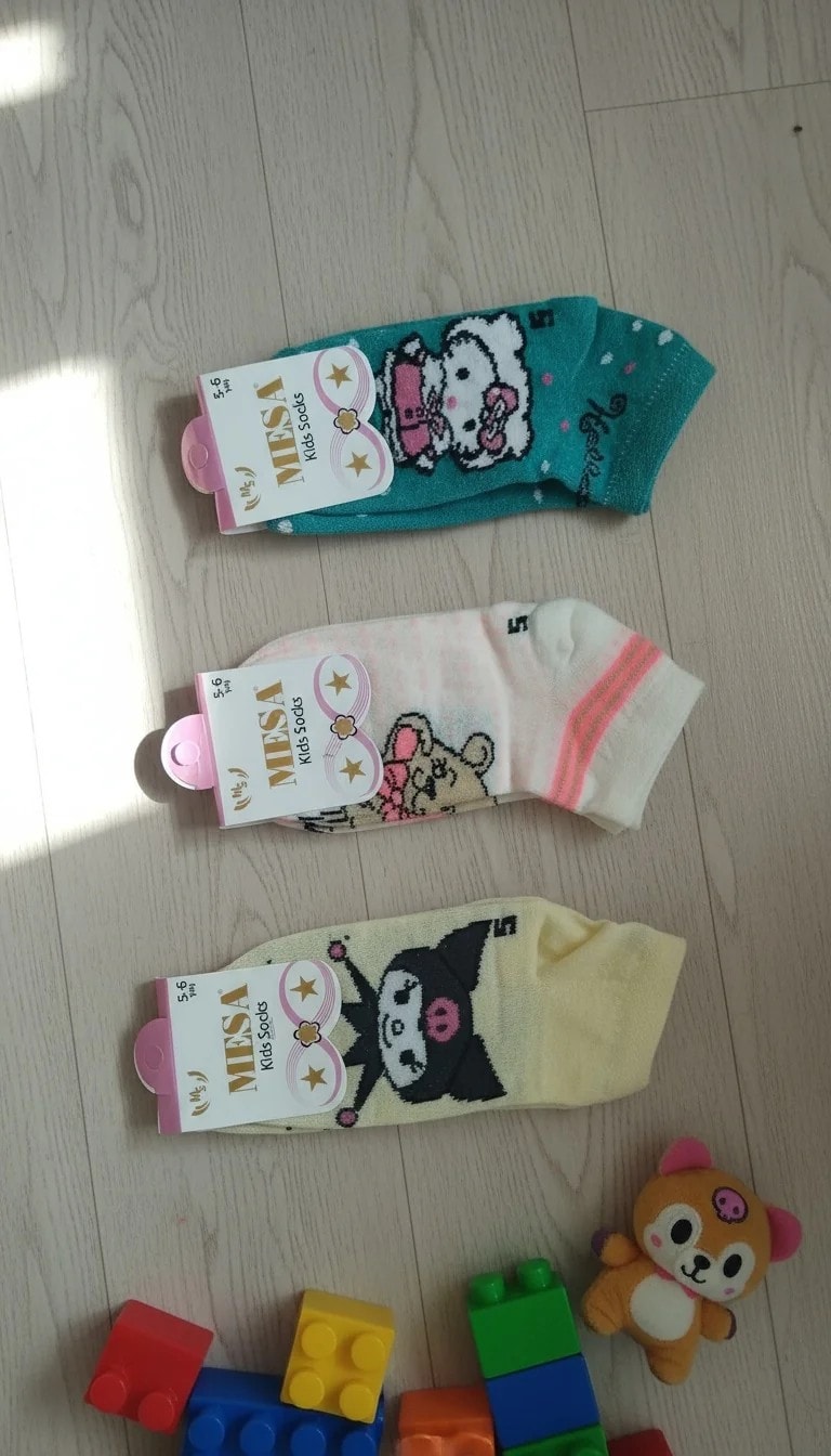 5-6 Yaş Kız Çocuk Mevsimlik Patik Çorap 12'li Paket