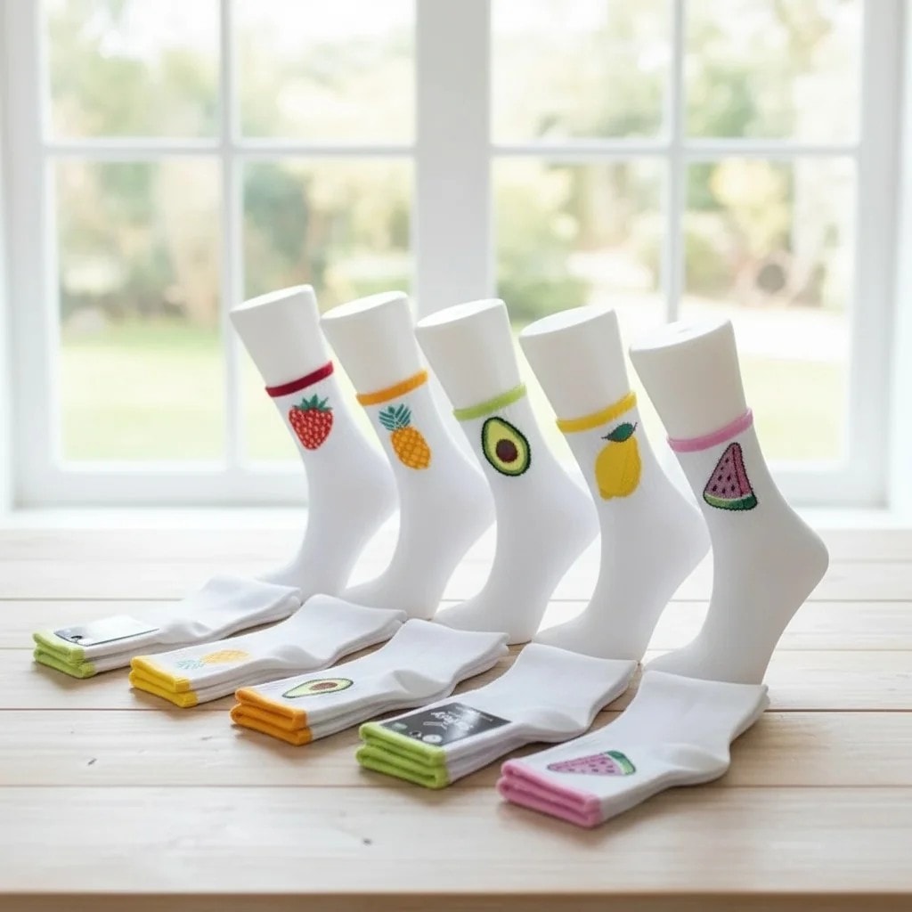 Socks Meyveli Desenli  Kolej Çorap 12'Li Paket