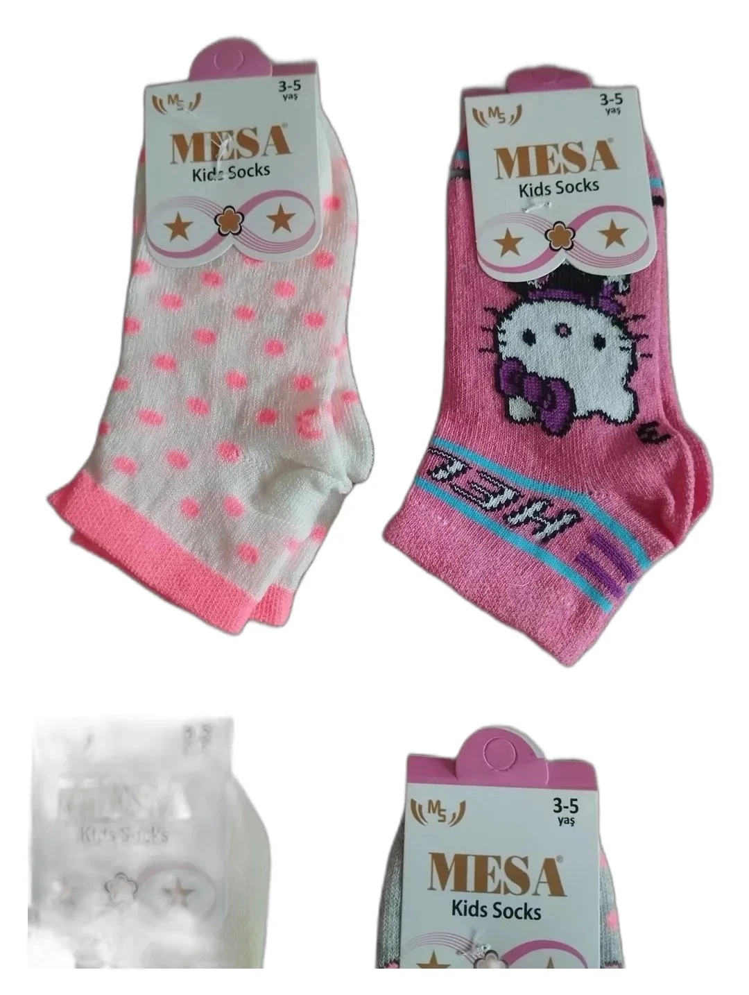 3-5 Yaş Kız Çocuk Mevsimlik Patik Çorap 12'li Paket