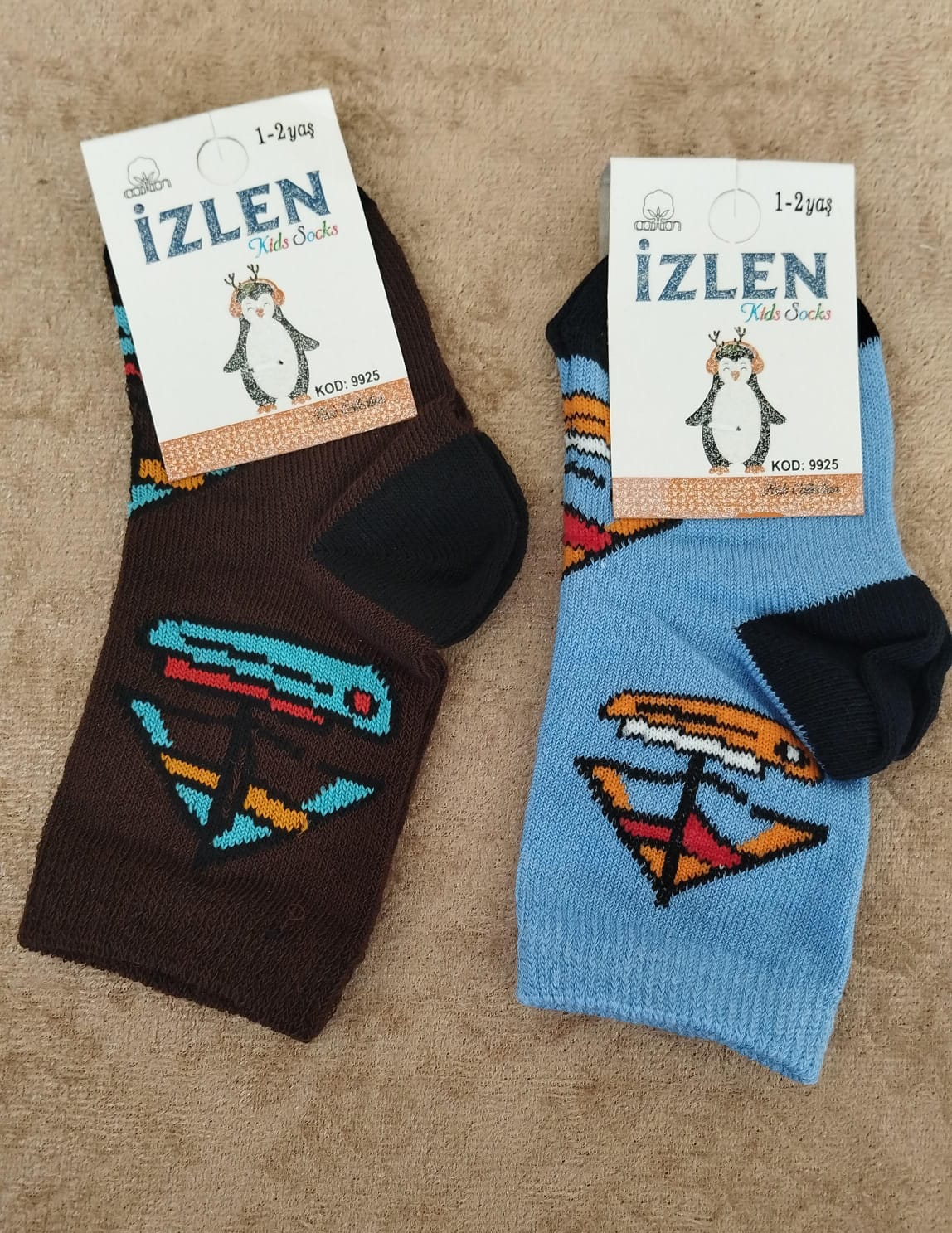 1-2 Yaş Erkek Çocuk Mevsimlik Uzun Çorap 12'Li Paket