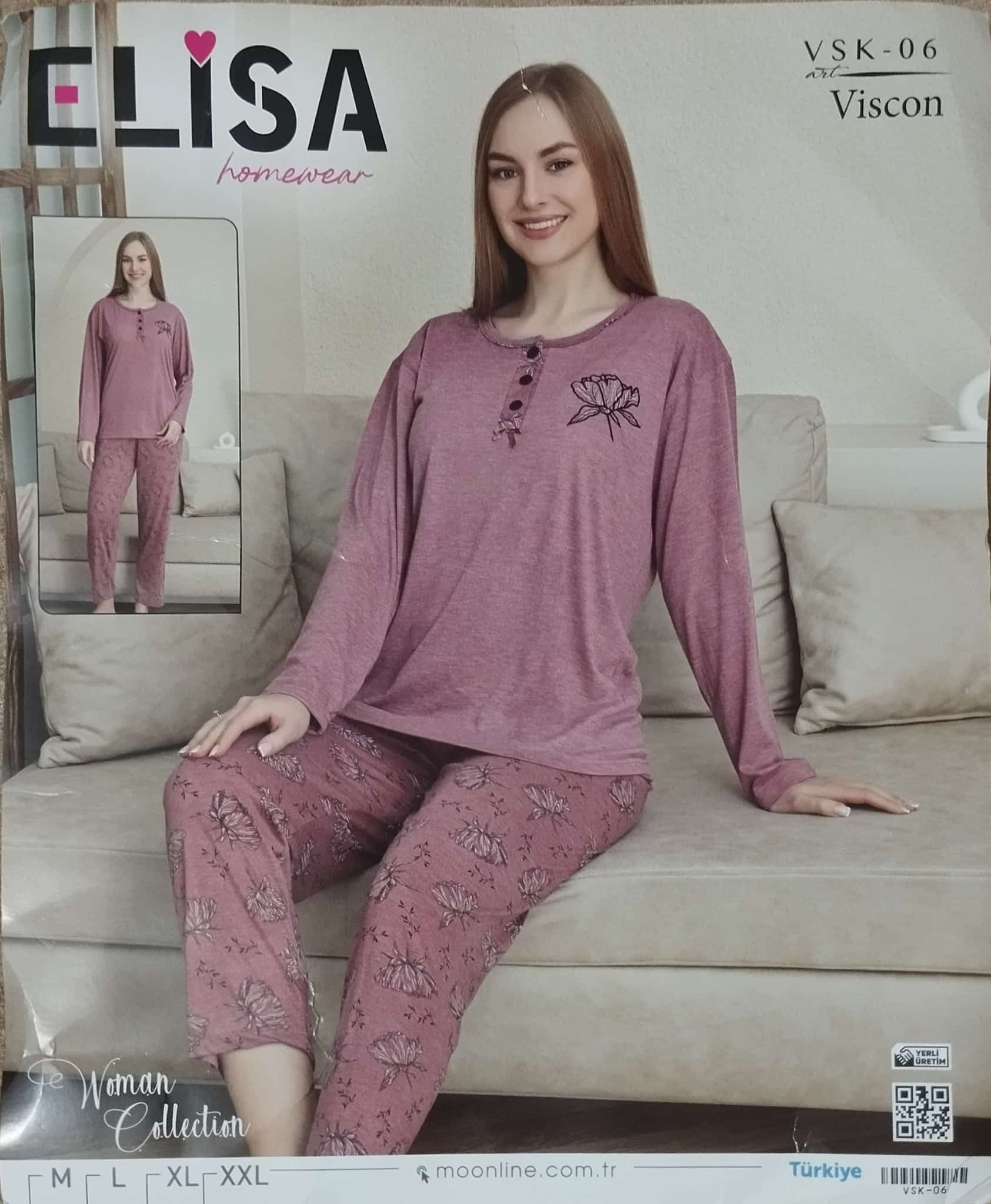M Beden Viskon Kumaş Pijama Takımı