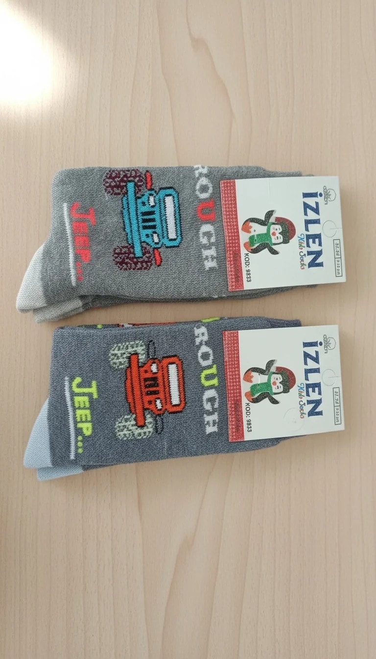 12 Çift Erkek Çocuk Kışlık Havlu Uzun Çorap