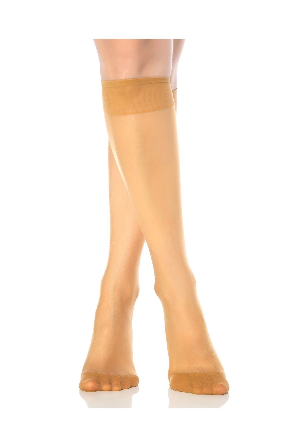 2’Li Fit 15 (Ten) Parlak Dizaltı Kadın Çorabı