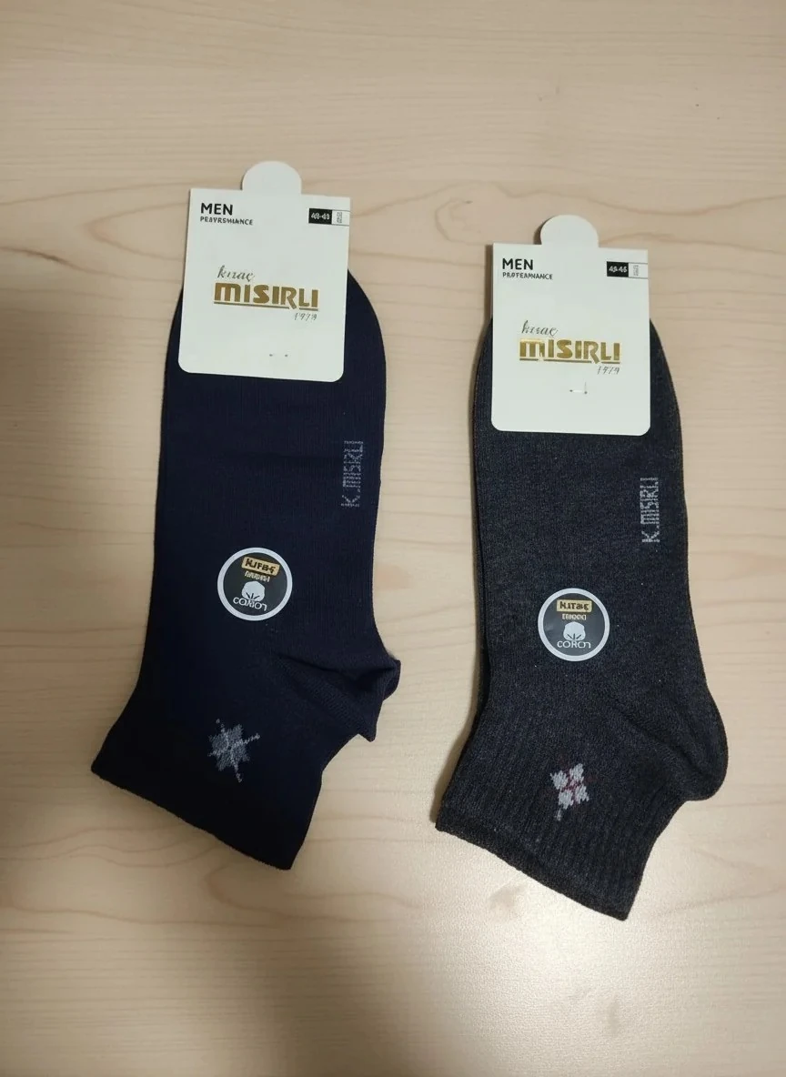 Erkek Pamuklu Uzun Konç Patik Çorap Karışık Renkler 12'Li Paket